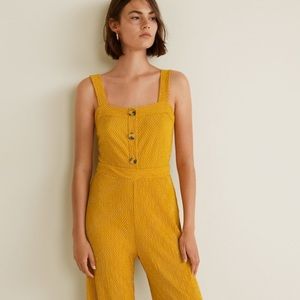 Mango brand yellow polka dot jumpsuit